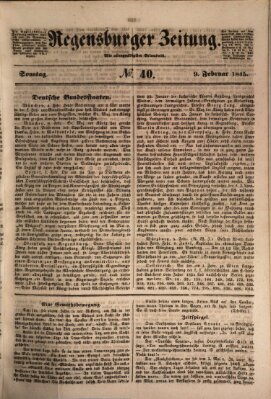 Regensburger Zeitung Sonntag 9. Februar 1845