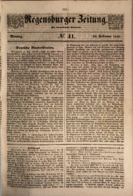 Regensburger Zeitung Montag 10. Februar 1845