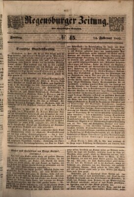 Regensburger Zeitung Freitag 14. Februar 1845