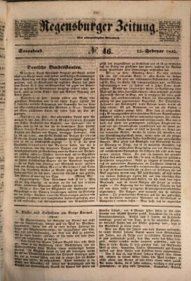 Regensburger Zeitung Samstag 15. Februar 1845