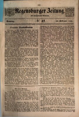 Regensburger Zeitung Sonntag 16. Februar 1845