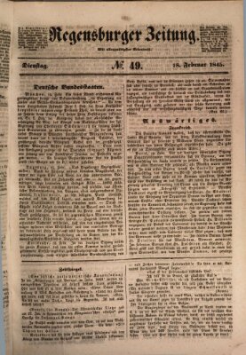 Regensburger Zeitung Dienstag 18. Februar 1845