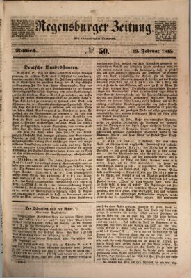 Regensburger Zeitung Mittwoch 19. Februar 1845