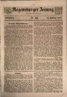 Regensburger Zeitung Donnerstag 20. Februar 1845