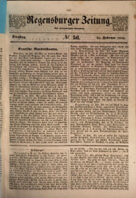 Regensburger Zeitung Dienstag 25. Februar 1845