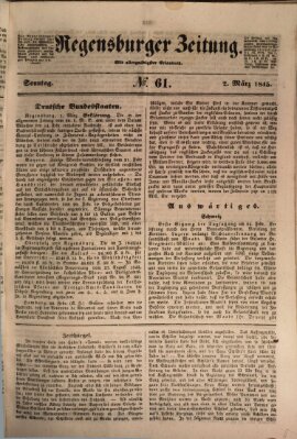 Regensburger Zeitung Sonntag 2. März 1845