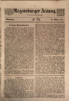 Regensburger Zeitung Mittwoch 12. März 1845