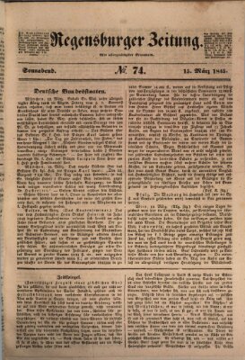 Regensburger Zeitung Samstag 15. März 1845