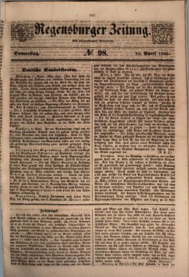 Regensburger Zeitung Donnerstag 10. April 1845