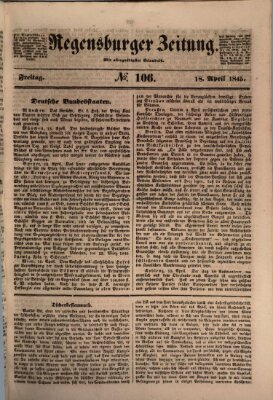 Regensburger Zeitung Freitag 18. April 1845