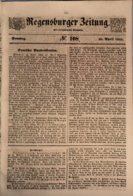 Regensburger Zeitung Sonntag 20. April 1845