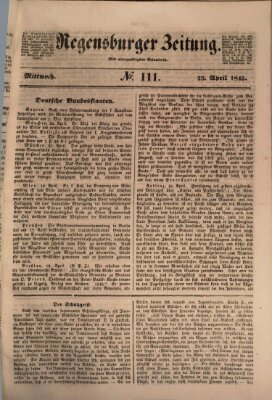 Regensburger Zeitung Mittwoch 23. April 1845