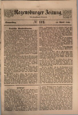 Regensburger Zeitung Donnerstag 24. April 1845