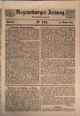 Regensburger Zeitung Freitag 25. April 1845