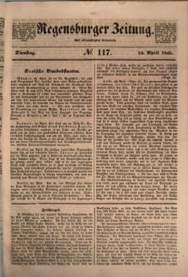 Regensburger Zeitung Dienstag 29. April 1845