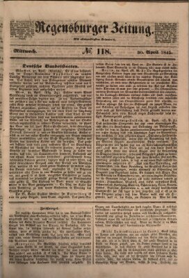 Regensburger Zeitung Mittwoch 30. April 1845