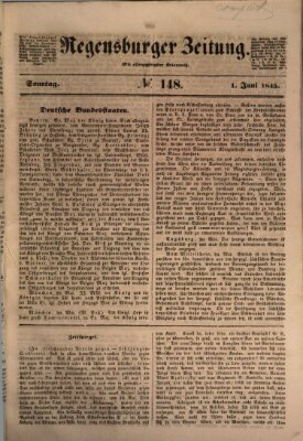 Regensburger Zeitung Sonntag 1. Juni 1845