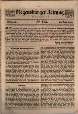 Regensburger Zeitung Mittwoch 18. Juni 1845