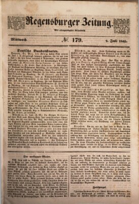 Regensburger Zeitung Mittwoch 2. Juli 1845