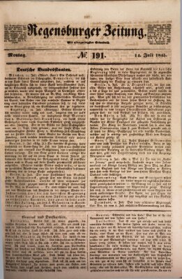 Regensburger Zeitung Montag 14. Juli 1845