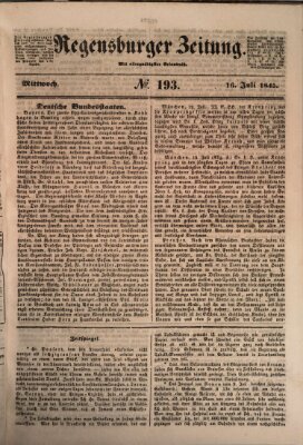 Regensburger Zeitung Mittwoch 16. Juli 1845