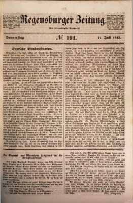 Regensburger Zeitung Donnerstag 17. Juli 1845