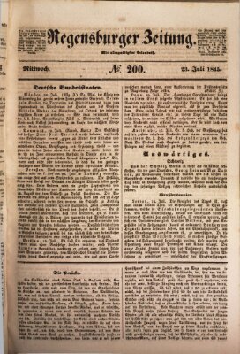 Regensburger Zeitung Mittwoch 23. Juli 1845