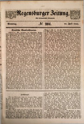 Regensburger Zeitung Sonntag 27. Juli 1845