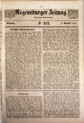 Regensburger Zeitung Montag 4. August 1845