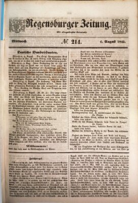 Regensburger Zeitung Mittwoch 6. August 1845