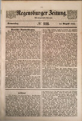 Regensburger Zeitung Donnerstag 14. August 1845