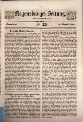 Regensburger Zeitung Samstag 16. August 1845