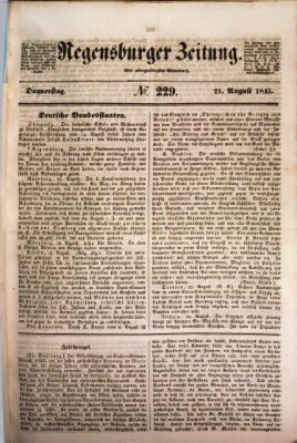 Regensburger Zeitung Donnerstag 21. August 1845