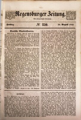 Regensburger Zeitung Freitag 22. August 1845