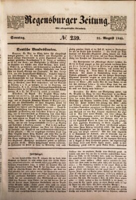 Regensburger Zeitung Sonntag 31. August 1845