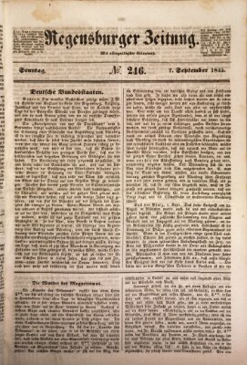 Regensburger Zeitung Sonntag 7. September 1845