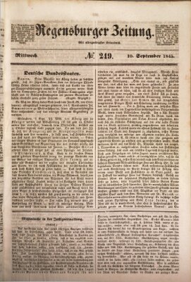 Regensburger Zeitung Mittwoch 10. September 1845