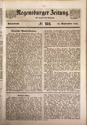 Regensburger Zeitung Samstag 13. September 1845