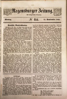 Regensburger Zeitung Montag 15. September 1845