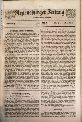 Regensburger Zeitung Dienstag 16. September 1845