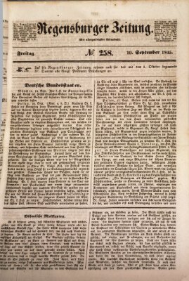 Regensburger Zeitung Freitag 19. September 1845