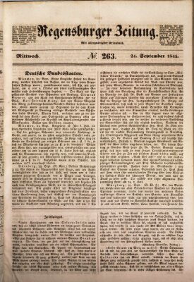 Regensburger Zeitung Mittwoch 24. September 1845