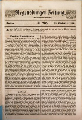 Regensburger Zeitung Freitag 26. September 1845