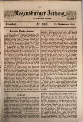 Regensburger Zeitung Samstag 27. September 1845