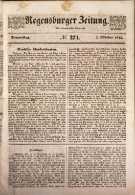 Regensburger Zeitung Donnerstag 2. Oktober 1845