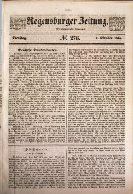 Regensburger Zeitung Dienstag 7. Oktober 1845