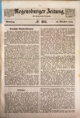 Regensburger Zeitung Sonntag 12. Oktober 1845