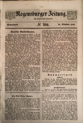 Regensburger Zeitung Samstag 25. Oktober 1845