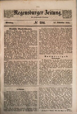 Regensburger Zeitung Montag 27. Oktober 1845