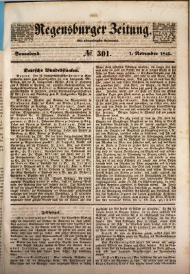 Regensburger Zeitung Samstag 1. November 1845